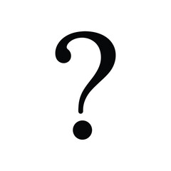 Question Mark Silhouette Isolated on White Background
