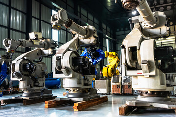 Artificial intelligent robotic arms in innovation manufacturing distribution warehouse