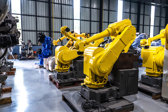 Artificial intelligent robotic arms in innovation manufacturing distribution warehouse