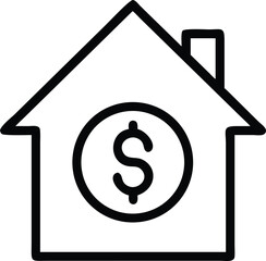 Home sell dollar sign pictogram icon. house, property, real estate sell