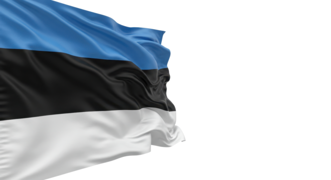 waving flag of Estonia isolated on transparent background, png