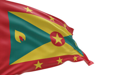 waving flag of grenada isolated on transparent background, png