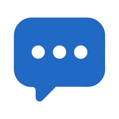 Chat Bubble Icon with Typing Dots &ndash; Blue and White Communication Symbol