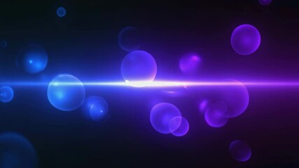 Colorful abstract bubbles floating in space with vibrant blue and purple glowing effects - Powered by Adobe