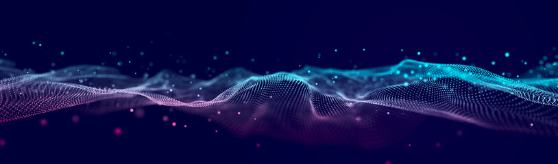 Abstract wave of musical sounds. Smooth information transfer. 3D rendering.