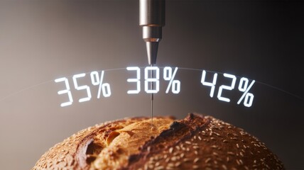Precision baking technology: bread temperature monitoring with digital display