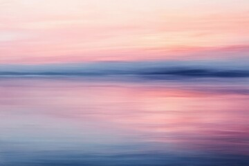 calm and serene seascape with soft pastel colors blending in the sky and water during sunset or sunrise