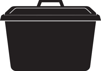 Food Container Silhouette in Black | Kitchen Storage Illustration Vector Format