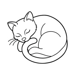 vector illustration of cartoon cat