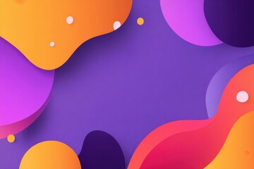 Vibrant abstract background featuring flowing shapes in orange, purple, and pink hues