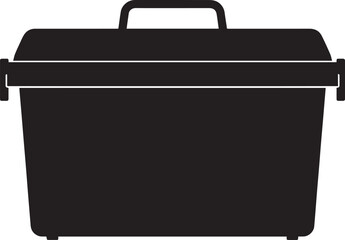 Food Container Silhouette in Black | Kitchen Storage Illustration Vector Format