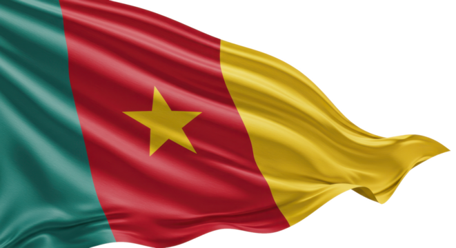 Cameroon billowing in the wind isolated on transparent background, png