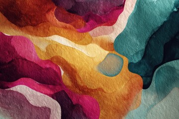 Abstract watercolor design featuring vibrant colors blending harmoniously, evoking creativity