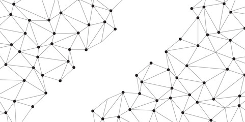 Technology abstract white digital background of connected dot with black line .many squares and rectangle shapes .Internet connection network high digital technology with connecting points and