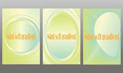Collection Of Minimal Poster Design with Mint Sky Gradient – Soft Pastel Abstract Background.