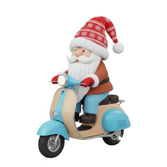 santa claus on scooter