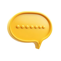 Fototapeta premium 3D speech bubble with yellow qu high quality commercial stock photo clean simple design detail background image clear visual high quality commercial stock photo clean simple design detail background i