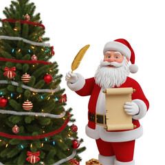 santa claus and christmas tree