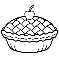 Minimal Apple Pie Outline Vector
