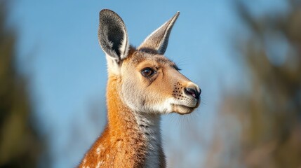 Obraz premium Red Kangaroo Portrait with Australia.