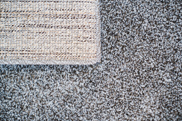 close-up. dark gray Interior pile carpet made of polypropylene.