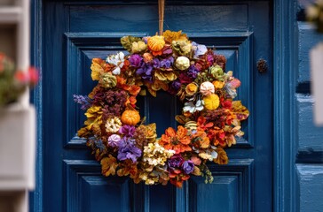 christmas wreath on the door