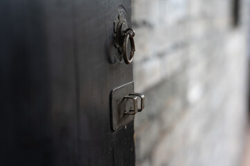 Asia, China, Guangdong, Dongguan, Keyuan Museum, ancient building, historic door lock