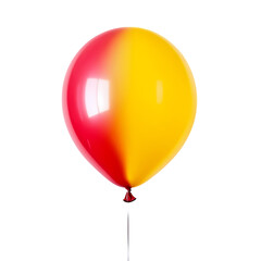 A single balloon with red and yellow colors on a black background view