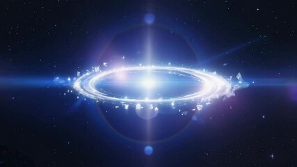 Bright cosmic ring forms in deep space revealing stunning galactic features and energy activity - Powered by Adobe