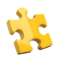 Obraz premium 3D yellow puzzle piece icon wit high quality commercial stock photo clean simple design detail background image clear visual high quality commercial stock photo clean simple design detail background i