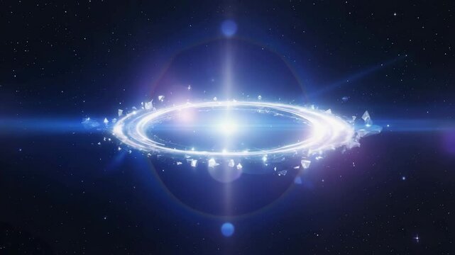 Bright cosmic ring forms in deep space revealing stunning galactic features and energy activity