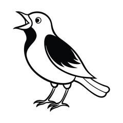 Obraz premium hand drawn vector illustration of a bird