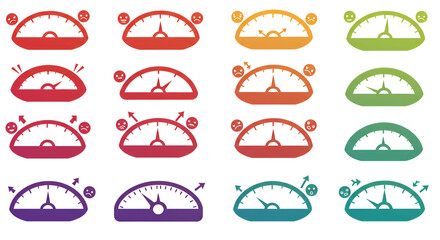 Emotion gauges showing spectrum of feelings