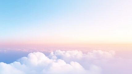 Obraz premium Soothing sky gradient with soft clouds for relaxation and mindfulness themes