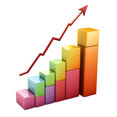 Colorful 3D bar graph with tren high quality commercial stock photo clean simple design detail background image clear visual high quality commercial stock photo clean simple design detail background i