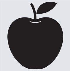 apple fruit icon silhouette vector art illustration, vector illustration of an apple