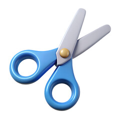  minimal scissors 3d rendering isolated on transparent background. Cartoon plastic style	