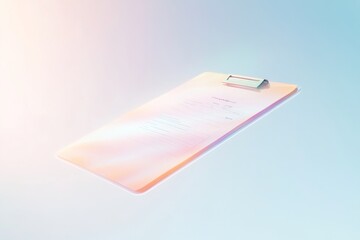 Modern healthcare concept with floating clipboard featuring medical document for future innovation
