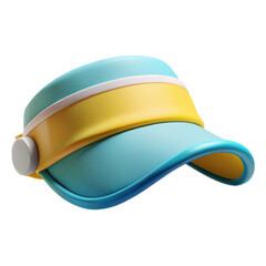 Fototapeta premium 3d rendering plasticstyle blue tennis visor summer headwear icon isolated on background sport fashion accessory trendy design