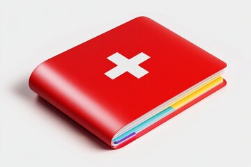 Obraz premium Modern medical file organizer with cross symbol for healthcare documentation