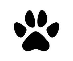 Dog paw print. Paw icon. Dog step, animal track, dog or cat paw print icon vector design and illustration. 

