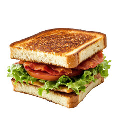 Toasted Bread Bacon Lettuce Tomato Sandwich Crispy Brown Toasted Bread Isolated on a transparent background