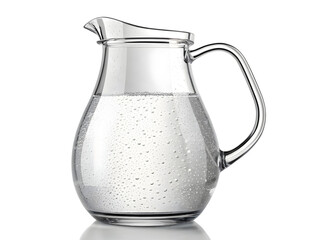 Glass pitcher filled with water isolated on transparent background