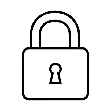 vector ilustration of lock security icon outline isolated on white background