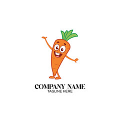 Playful Carrot Mascot in a Cheerful Pose: A vibrant illustration of a smiling, cartoon carrot with a welcoming gesture, perfect for health and wellness branding.