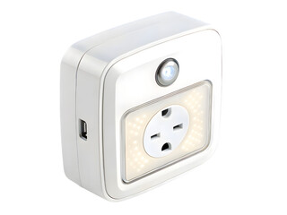 Motion sensor night light isolated on white background