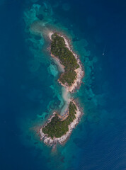 aerial view of tropical island