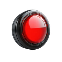 Alert Button Icon A Striking Visual of a Red Light Emblem with Bold Black on transparent background