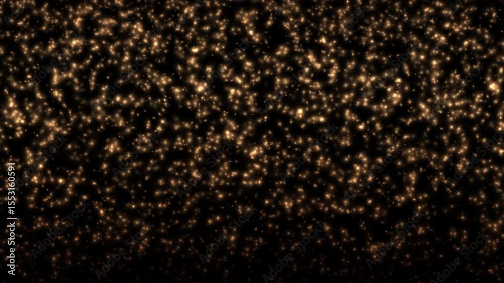 Canvas Prints beautiful loop falling gold stars dust particles on black abstract background.