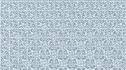 Vintage Damask Seamless Pattern in Dusty Blue - Elegant Vector Background for Wallpaper and Textiles